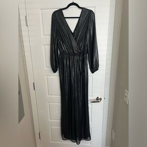 Express size M metallic long sleeve jumpsuit
